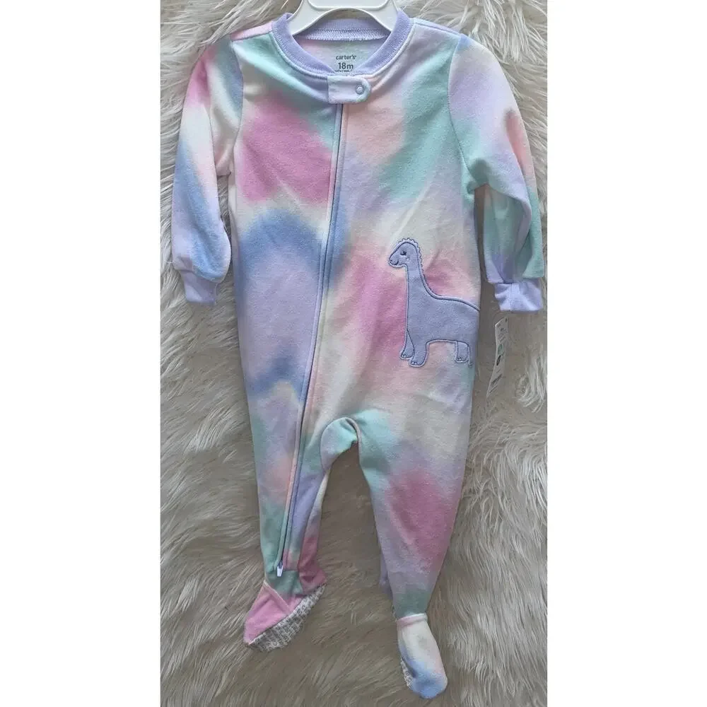 Carter's Baby Girls 1-Piece Dinosaur Costume Fleece Footed Pajamas 18m